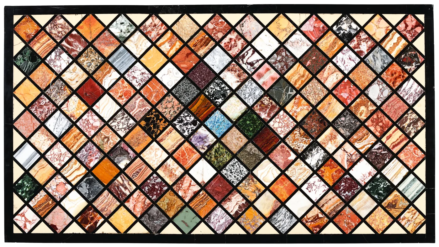 Italian specimen marble tabletop (Sotheby's).