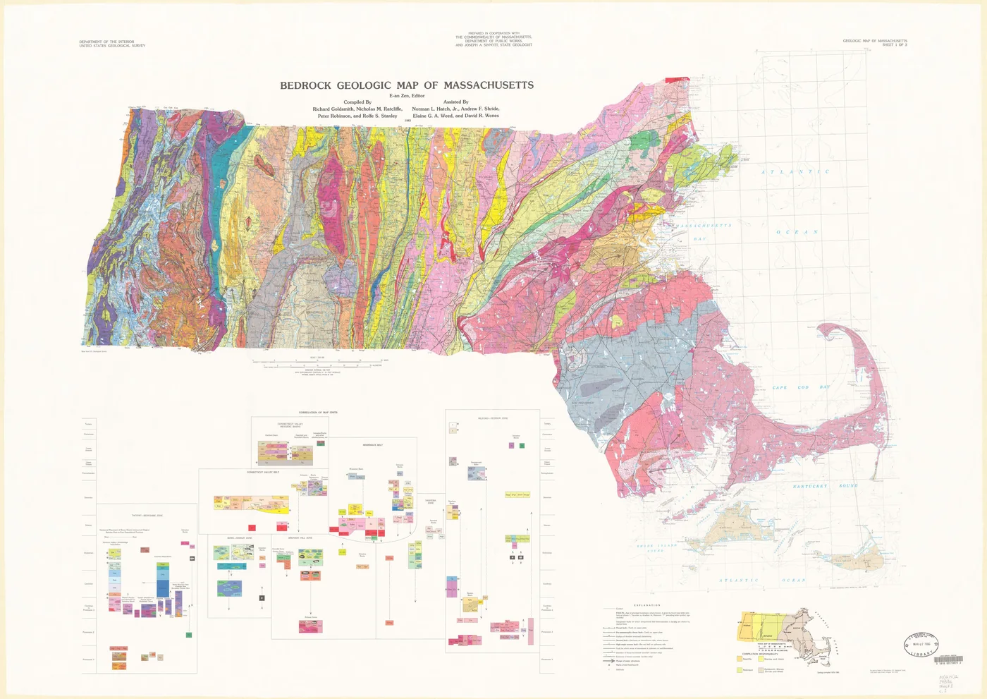 Geologic map of Massachusetts. Find your state's bedrock or surficial map here.
