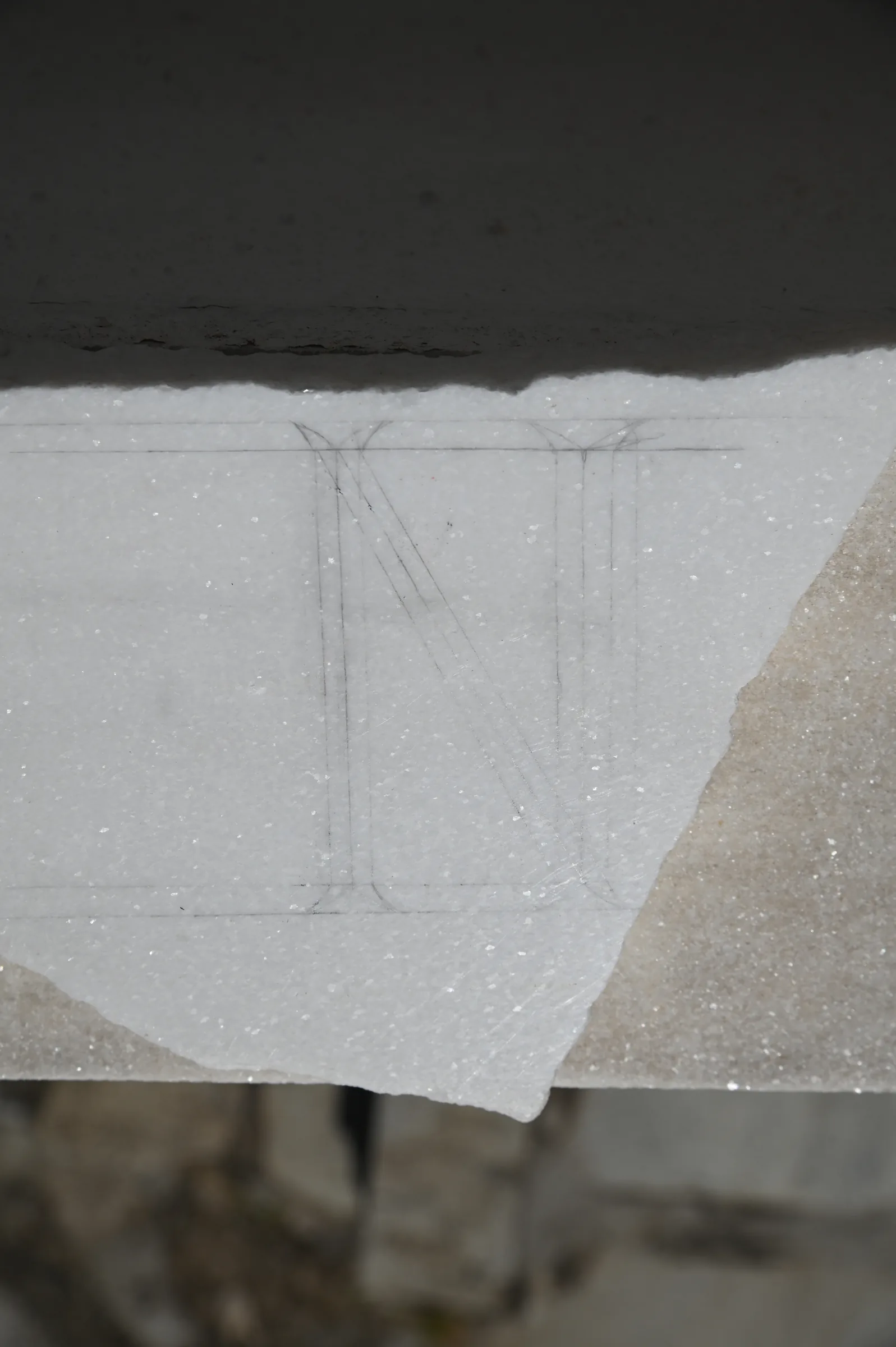 Letter carving in marble